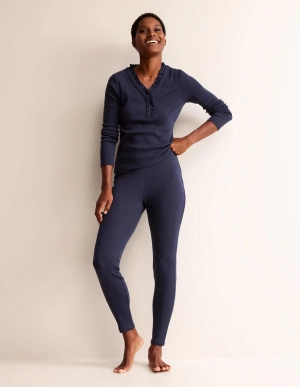 Jersey Pyjama Leggings-Navy