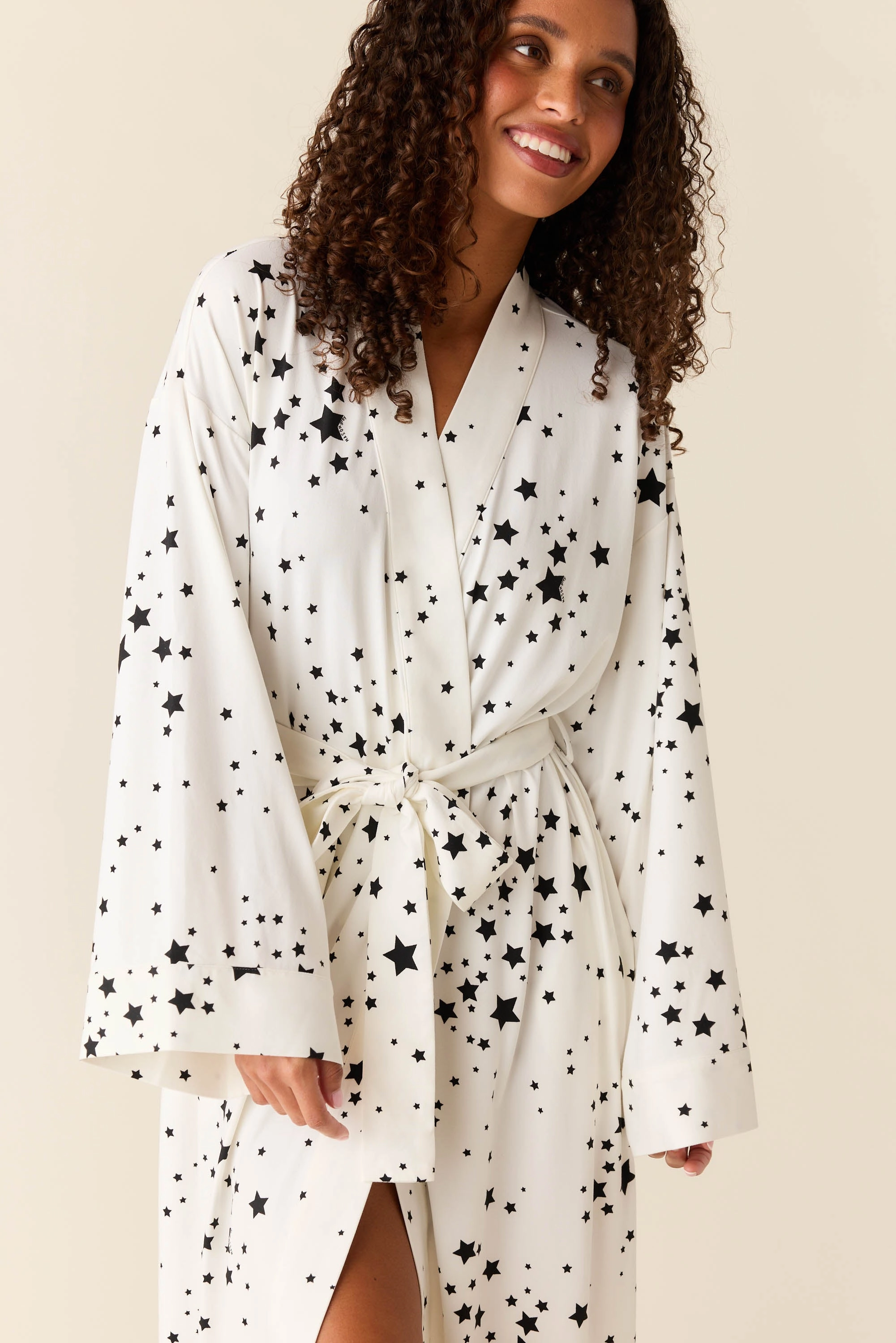 Kaia Kimono Robe | White Stars