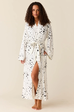 Kaia Kimono Robe | White Stars