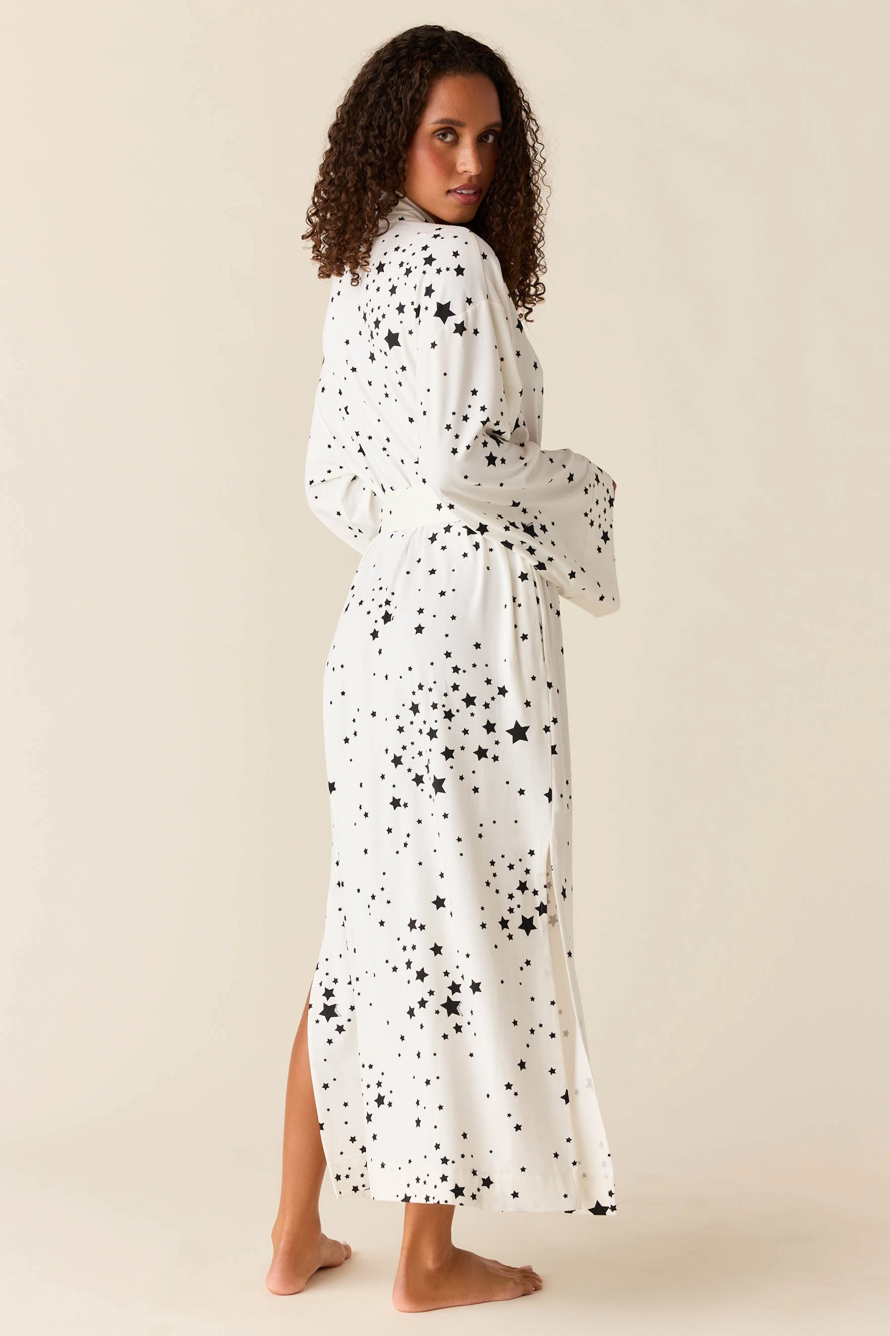 Kaia Kimono Robe | White Stars