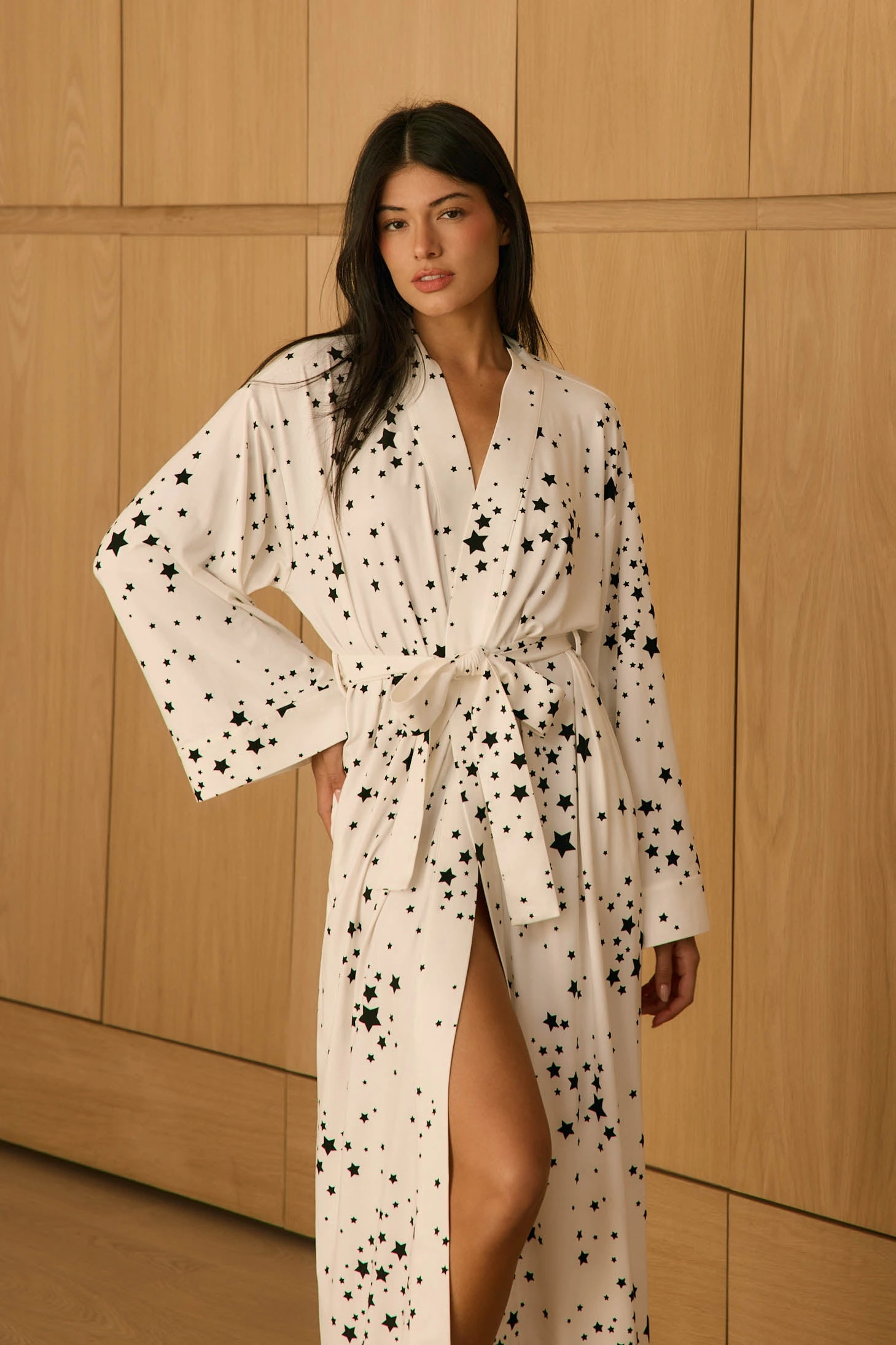 Kaia Kimono Robe | White Stars