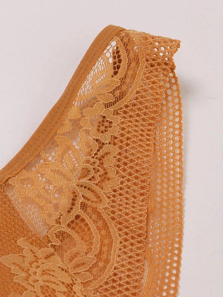 Lace V-Neck Beauty Back Front Closure Support Bra