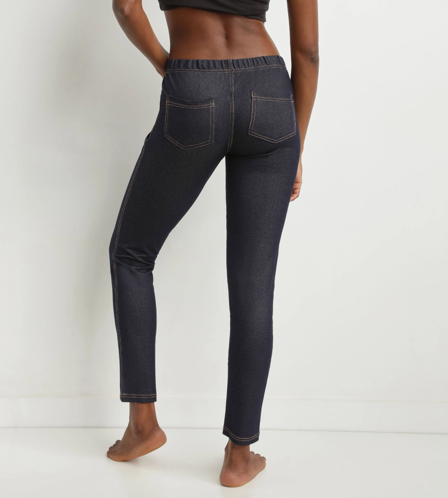 Legging femme effet jean Bleu Marine avec poches Dim Relax & Go