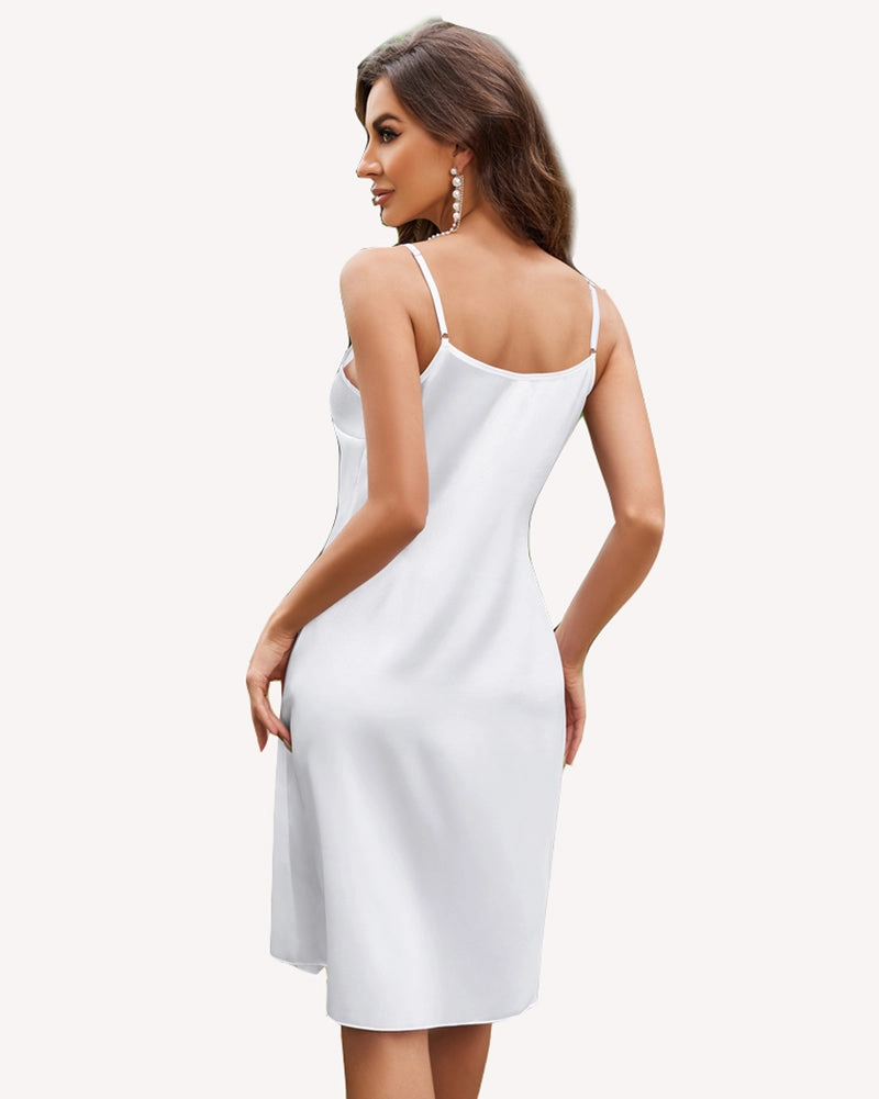 Leopard Print Sleepwear Satin Slip Dress