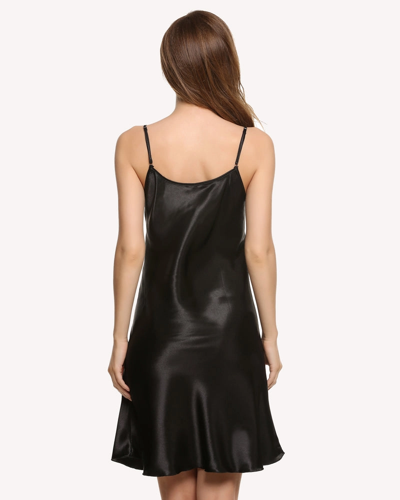 Leopard Print Sleepwear Satin Slip Dress