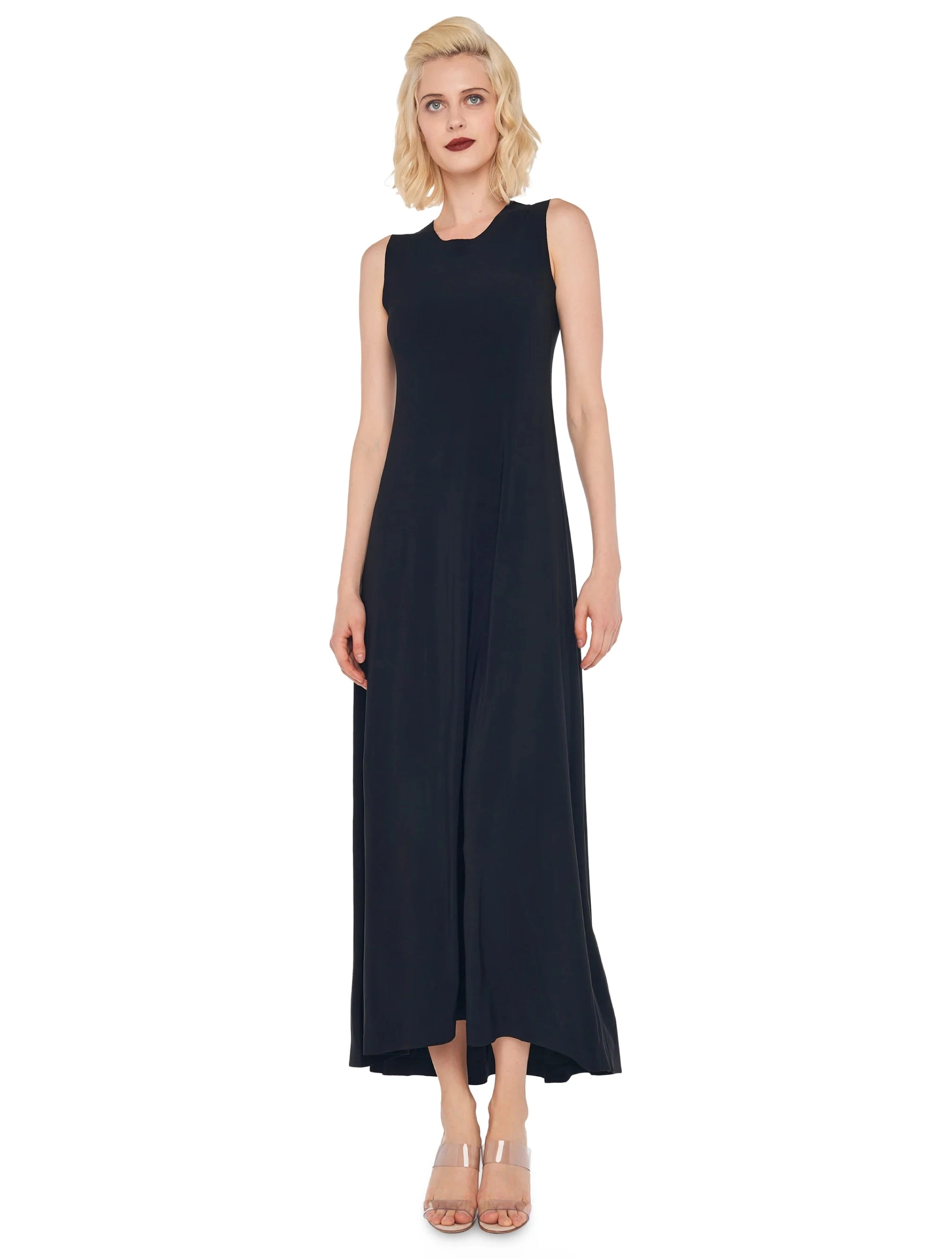 Long Dress in Black Stretch Jersey