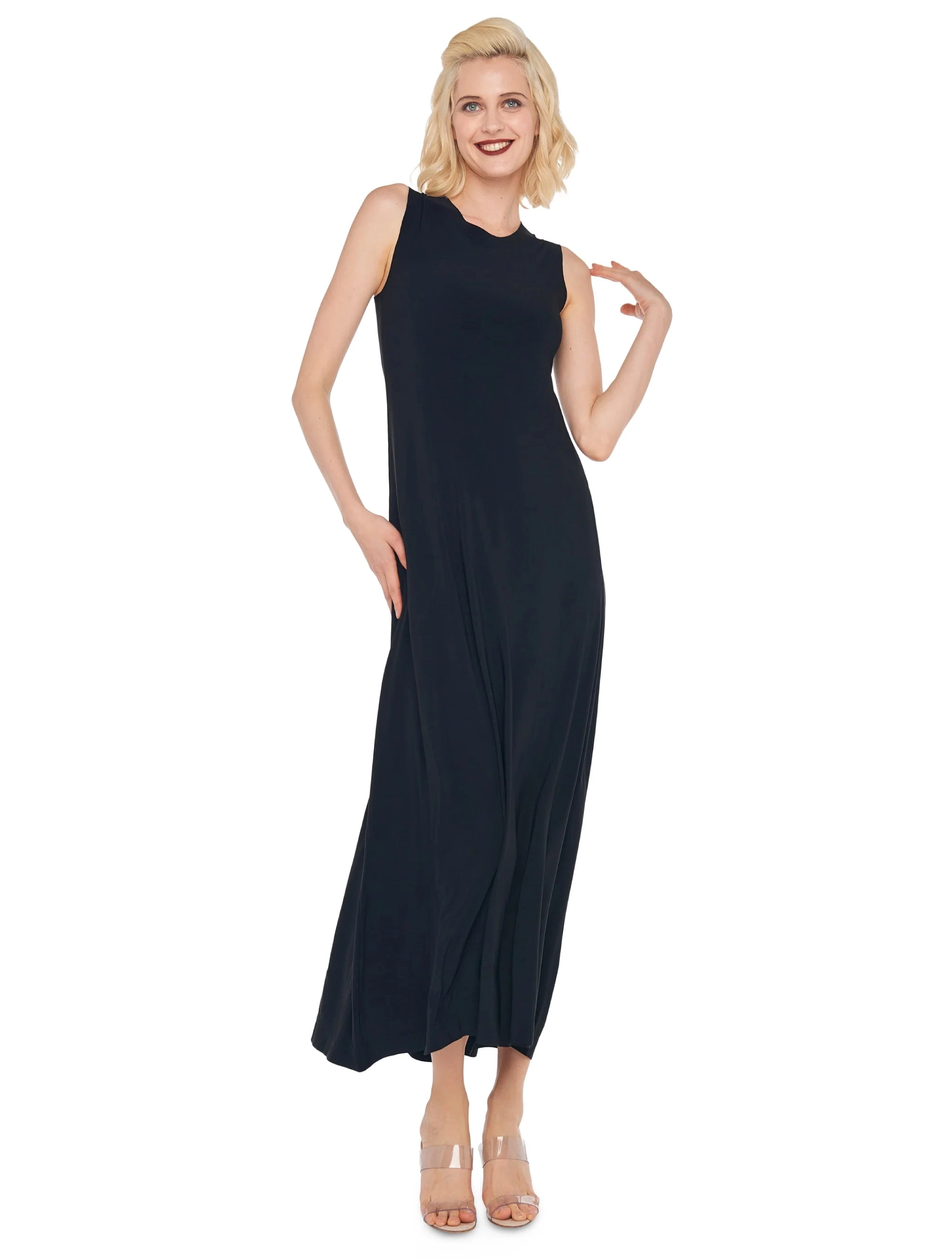 Long Dress in Black Stretch Jersey