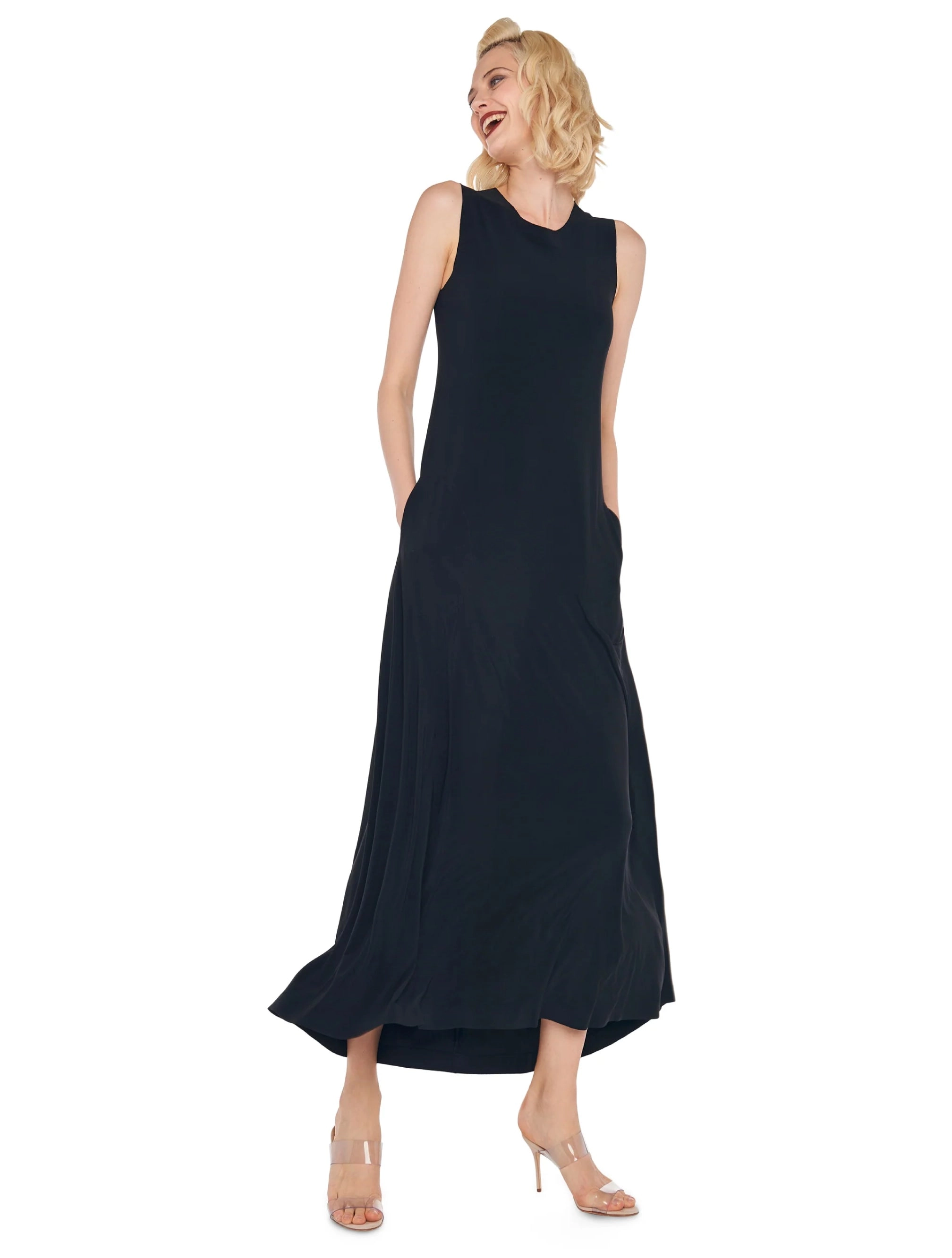 Long Dress in Black Stretch Jersey