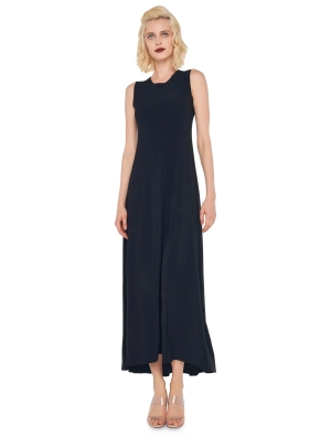 Long Dress in Black Stretch Jersey