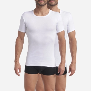 Lot de 2 t-shirts homme en coton Blanc à col rond EcoDim