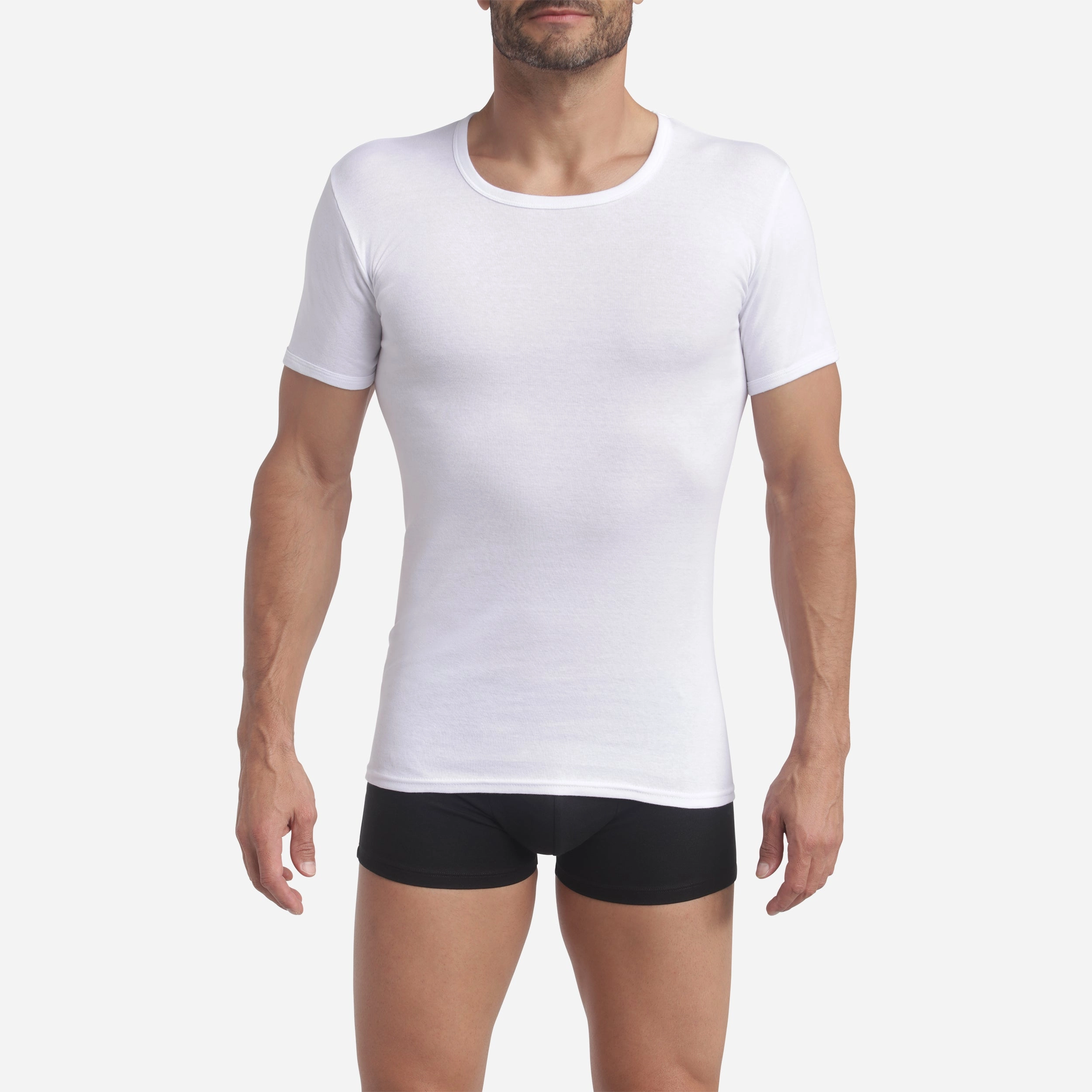 Lot de 2 t-shirts homme en coton Blanc à col rond EcoDim