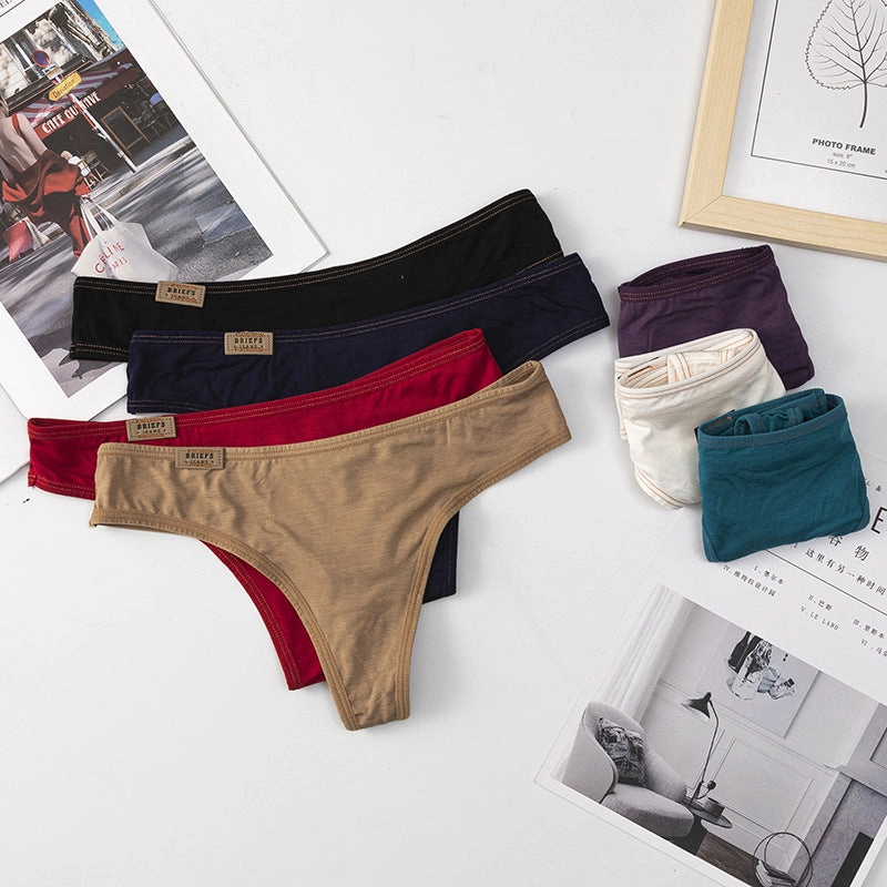 Low-waist ladies briefs one-piece thong breathable