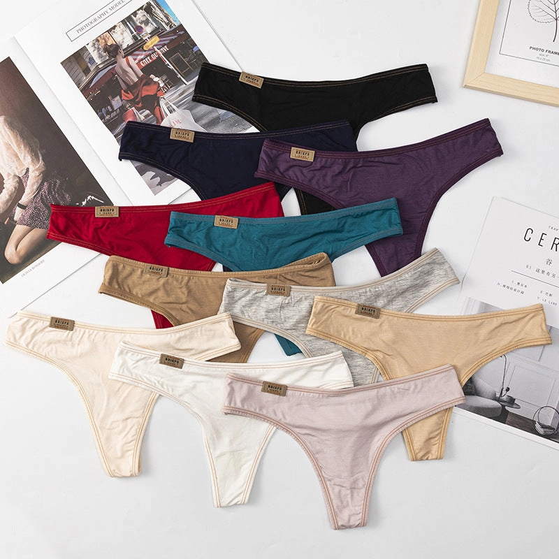 Low-waist ladies briefs one-piece thong breathable