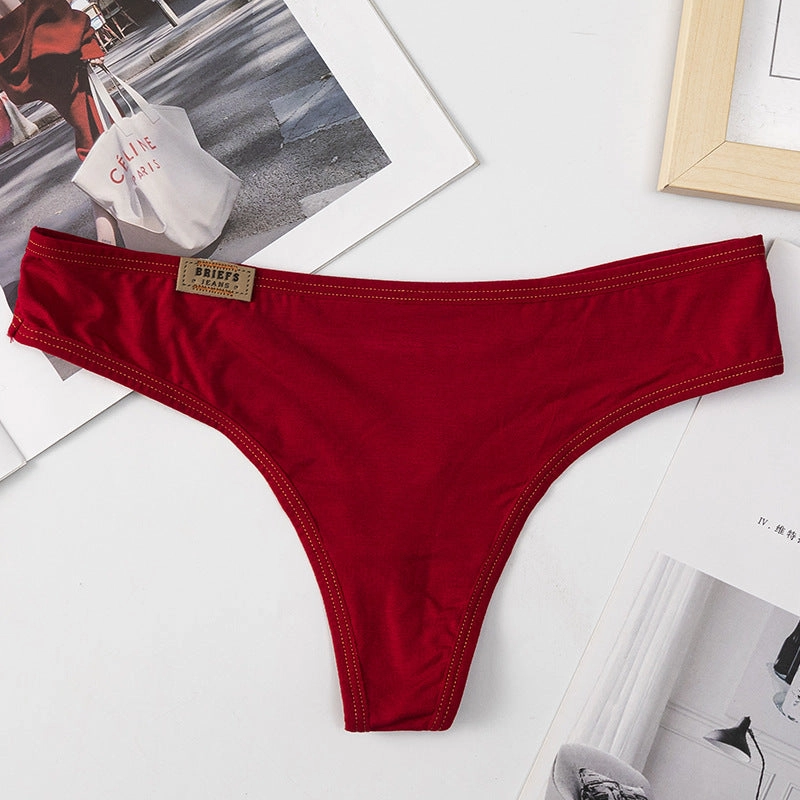 Low-waist ladies briefs one-piece thong breathable