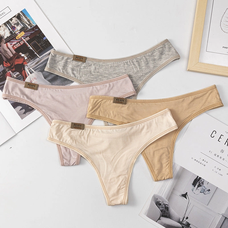 Low-waist ladies briefs one-piece thong breathable