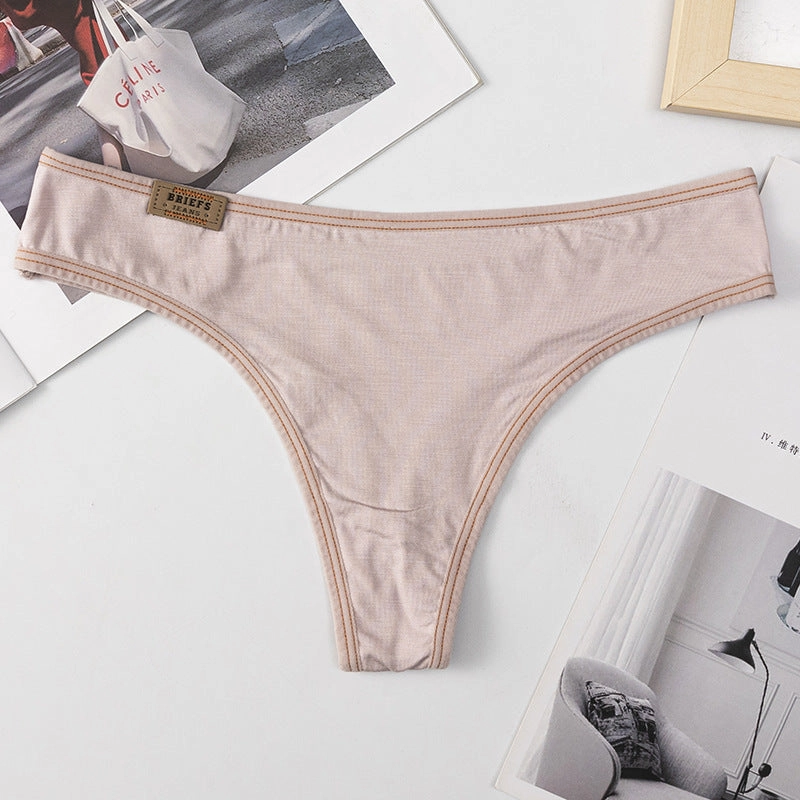 Low-waist ladies briefs one-piece thong breathable