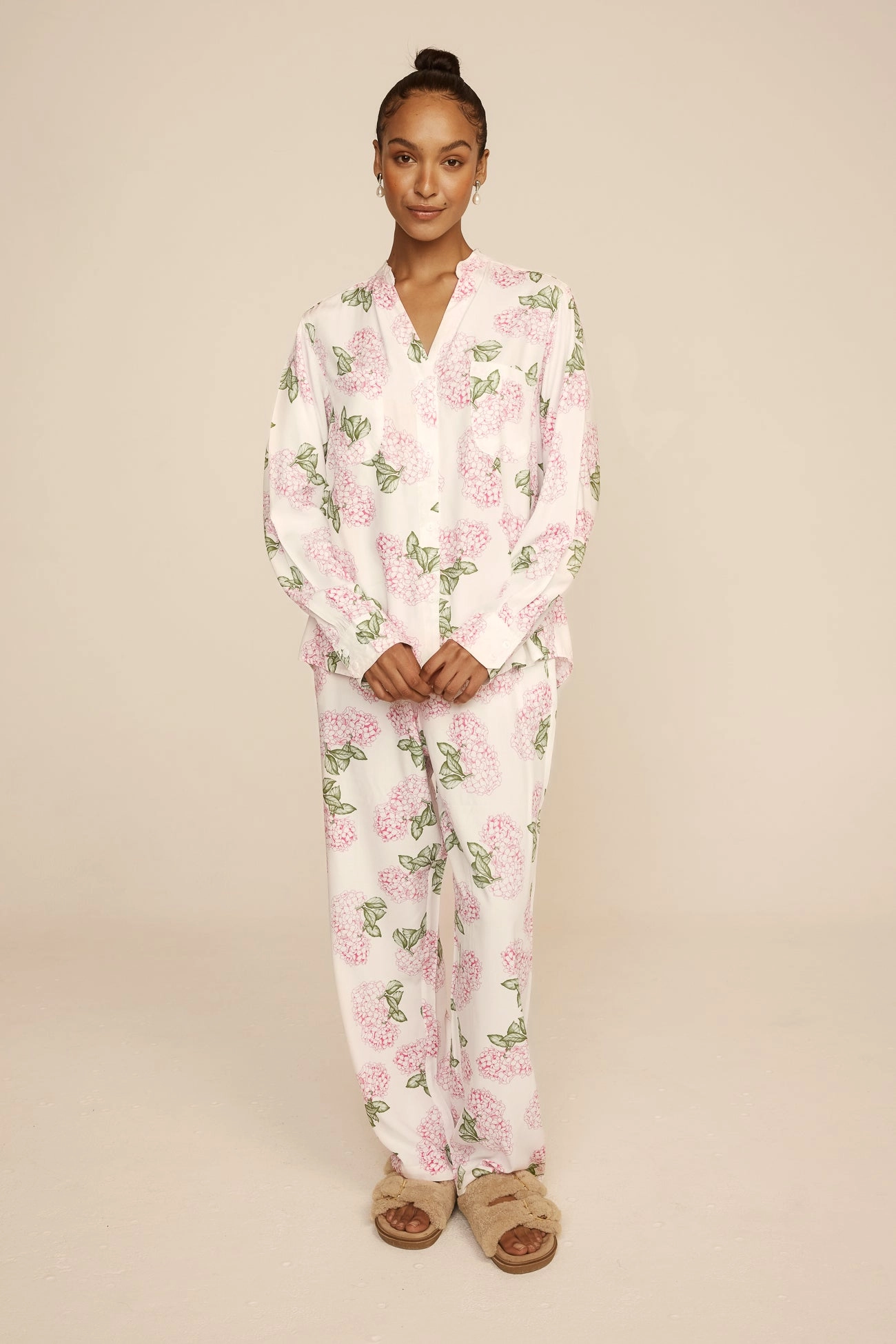 Maggie Pyjama Set - Long - Hydrangea Pink