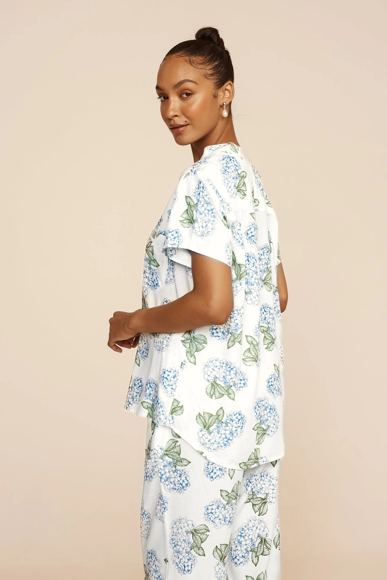 Maggie Pyjama Set - Long Pants - Hydrangea Blue