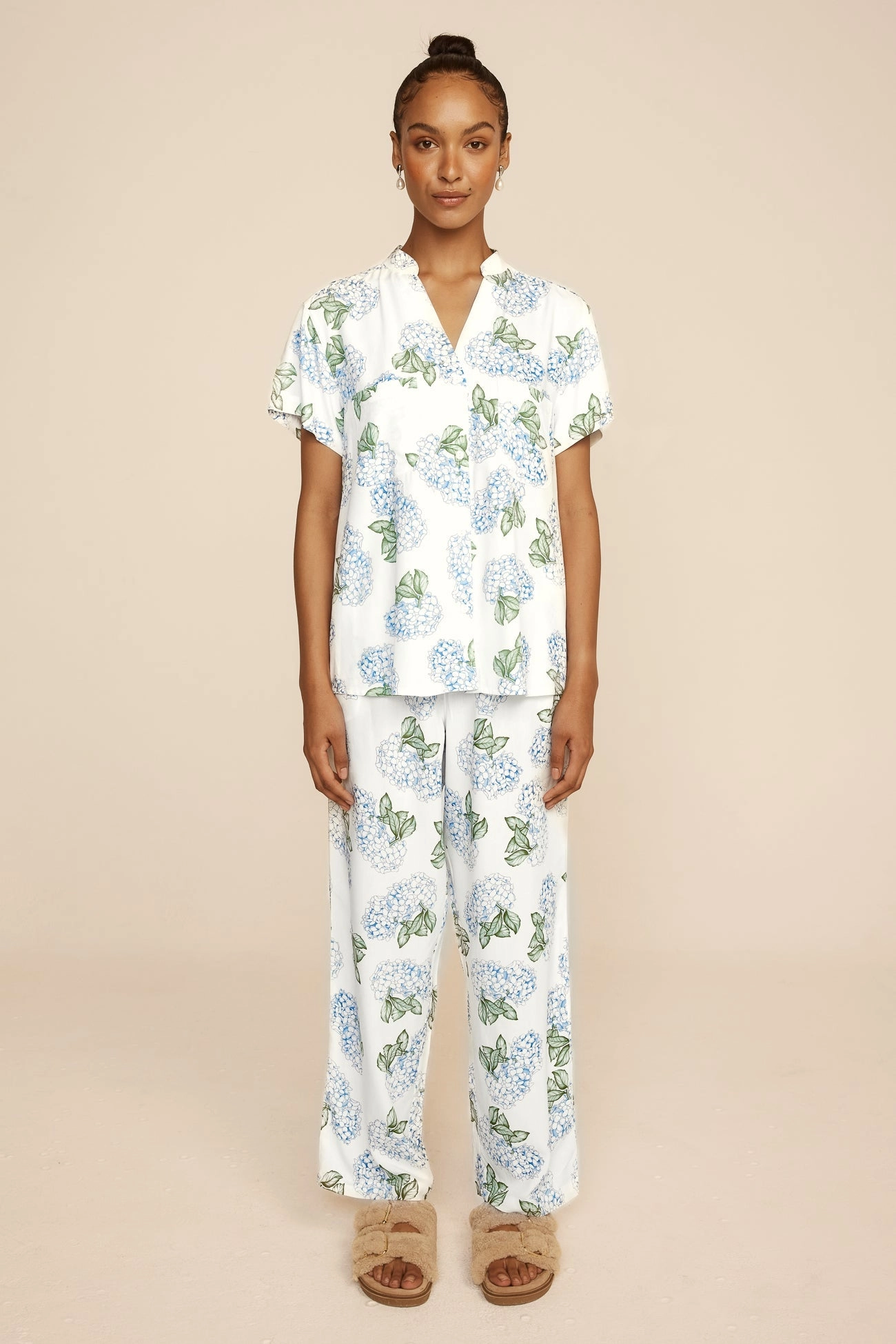 Maggie Pyjama Set - Long Pants - Hydrangea Blue
