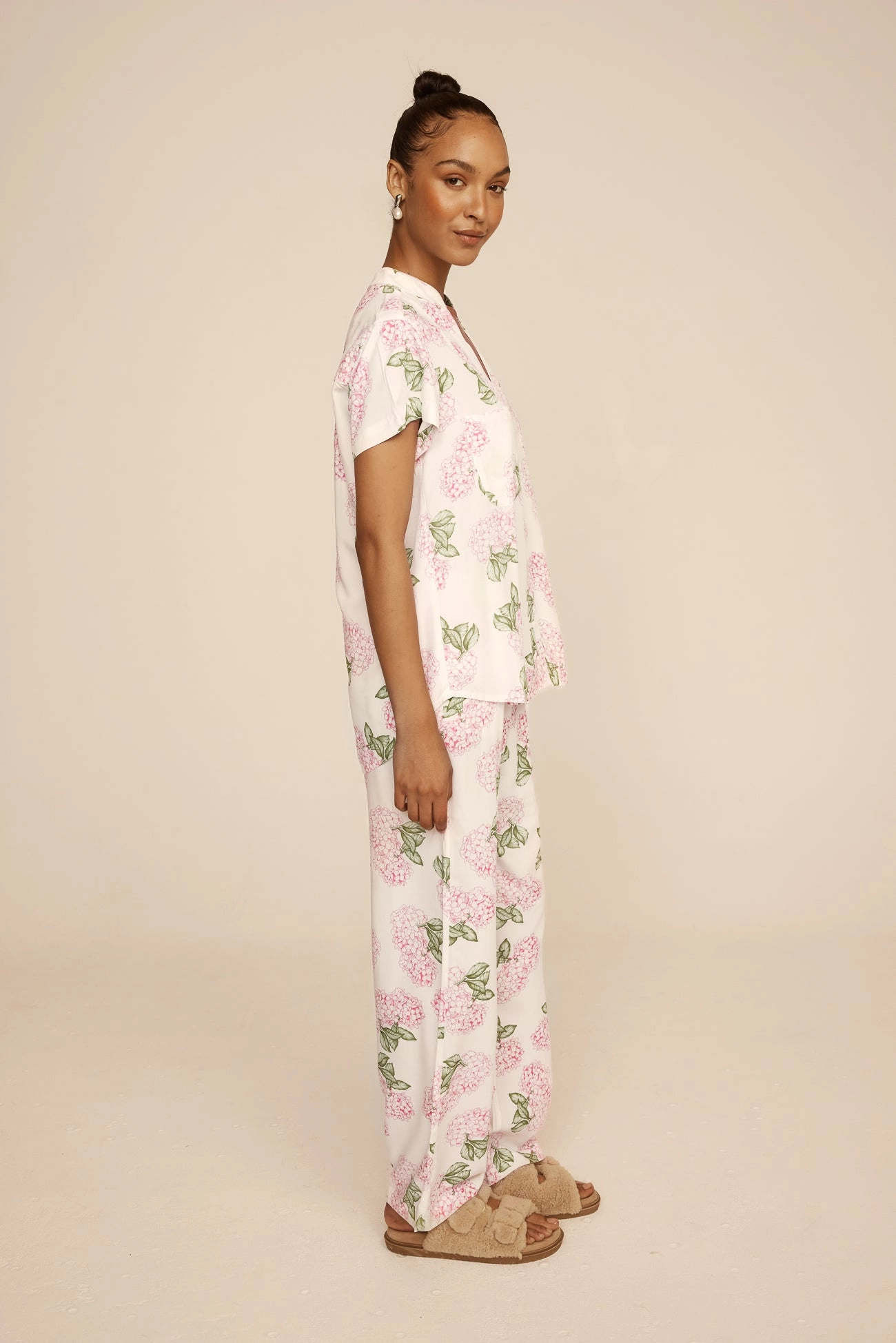 Maggie Pyjama Set - Long Pants - Hydrangea Pink