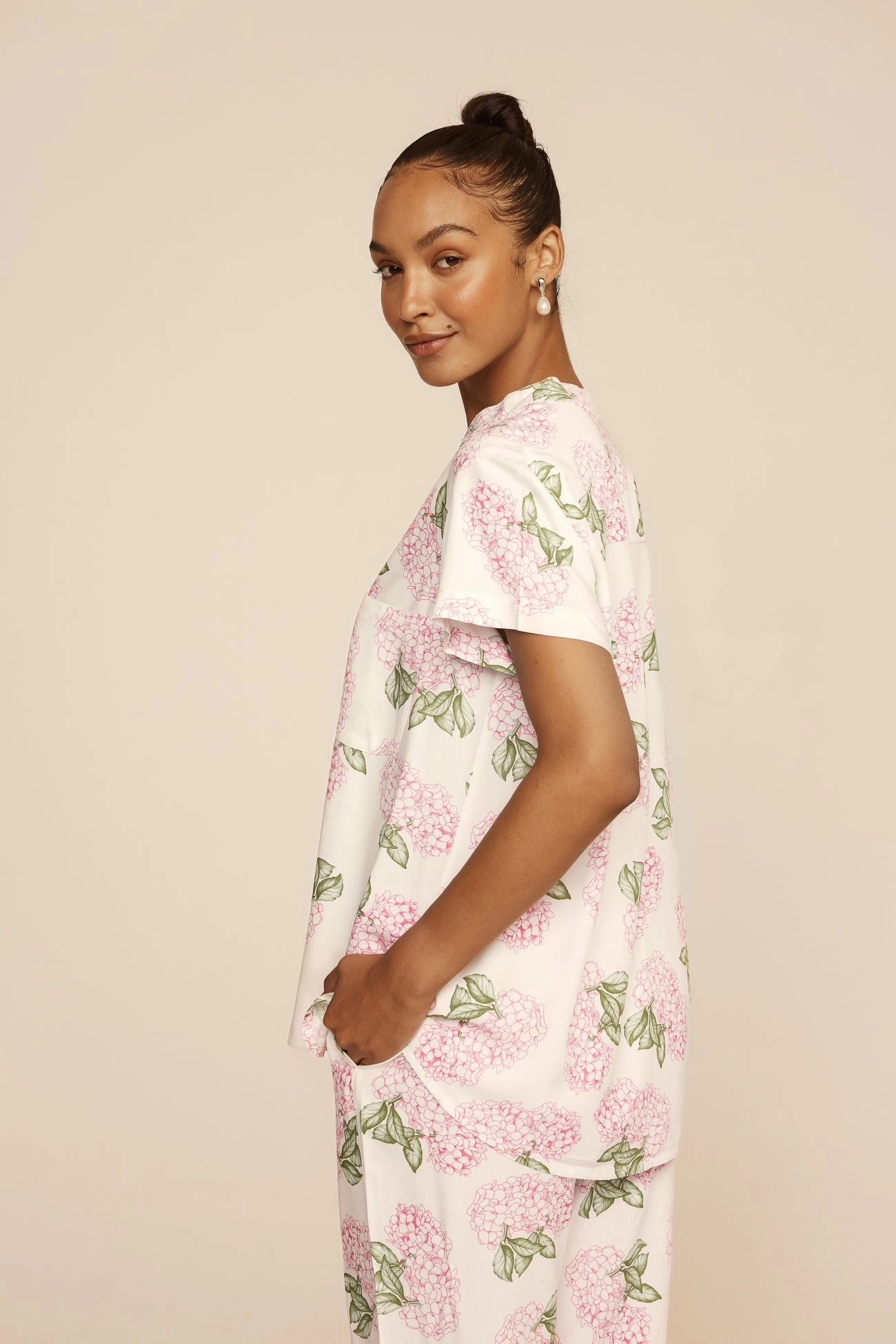 Maggie Pyjama Set - Long Pants - Hydrangea Pink