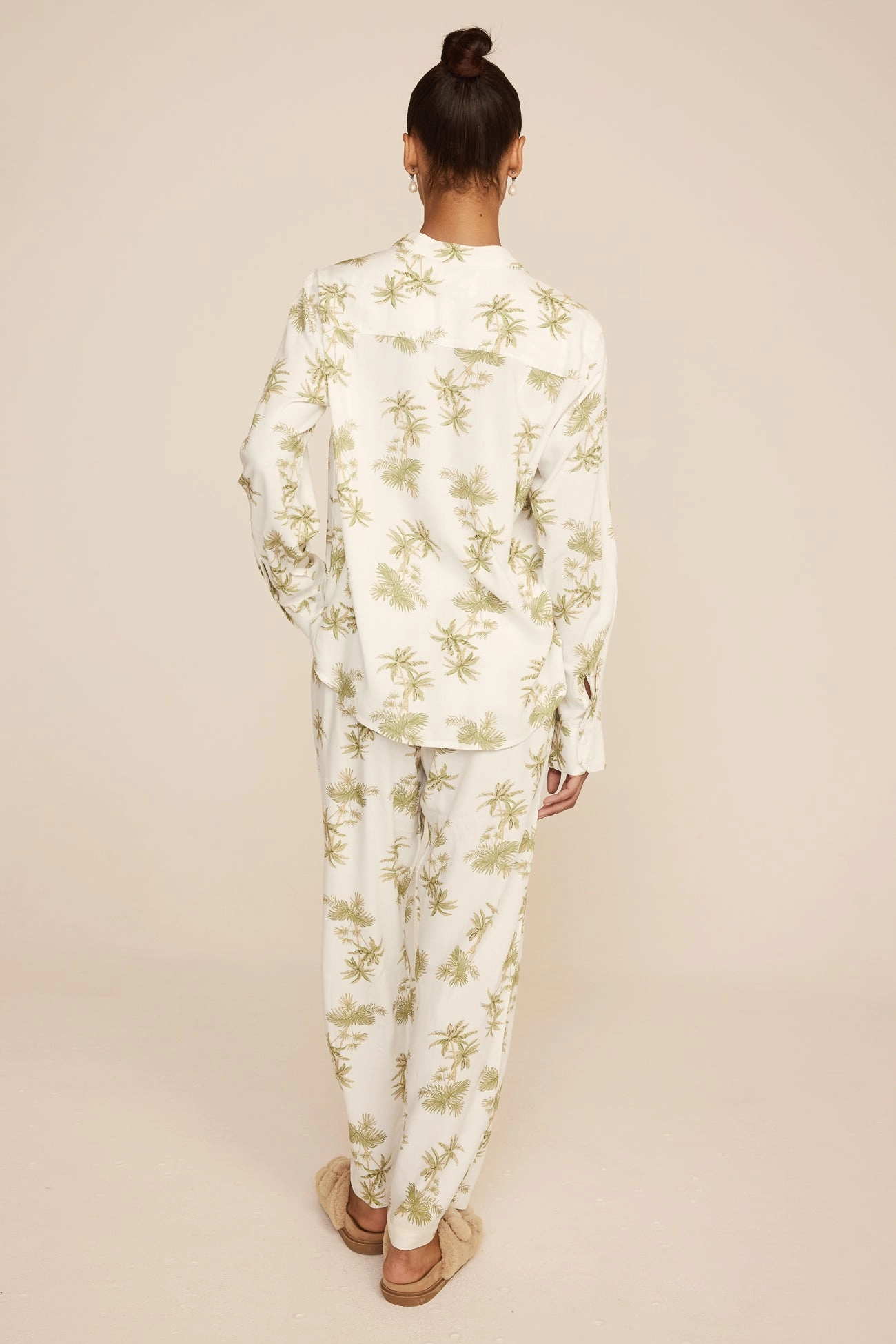 Maggie Pyjama Set - Long - Vintage Palm - Olive