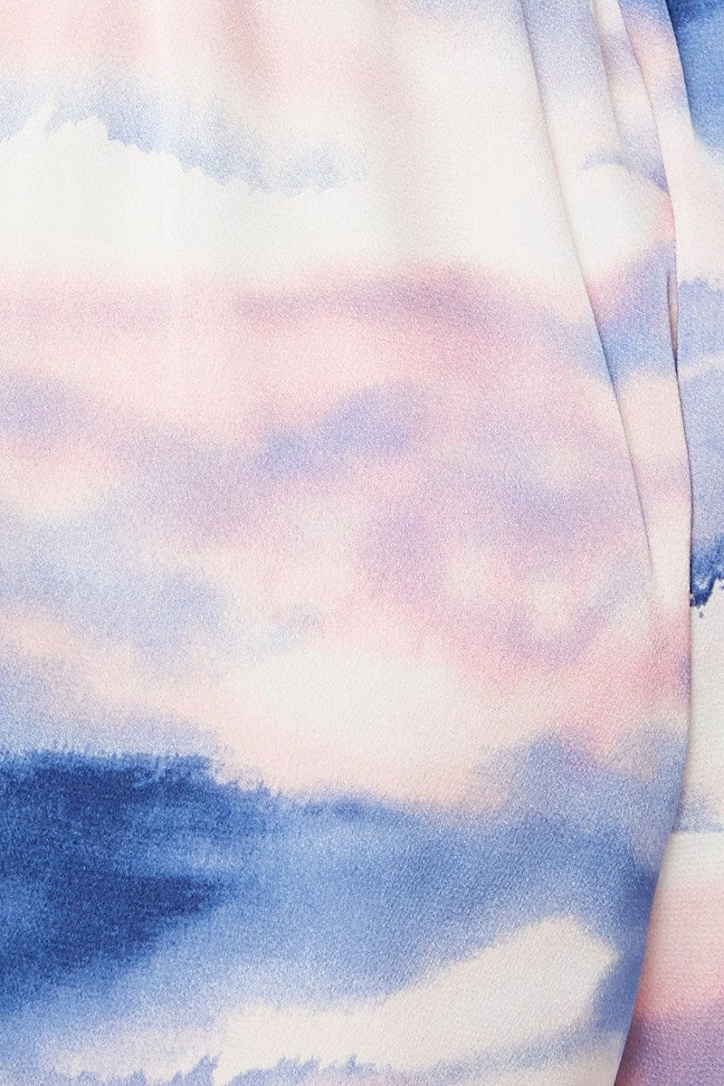 Marble Print Crop Pajamas Set Sleeveless