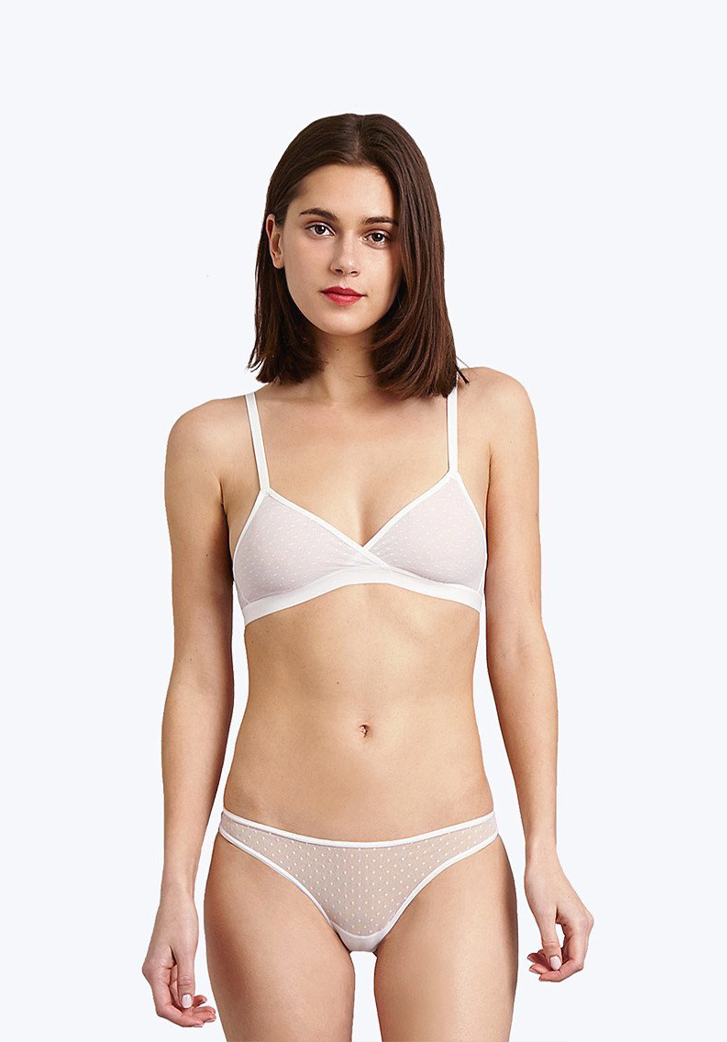 Mariko Thong in White Swiss Dot