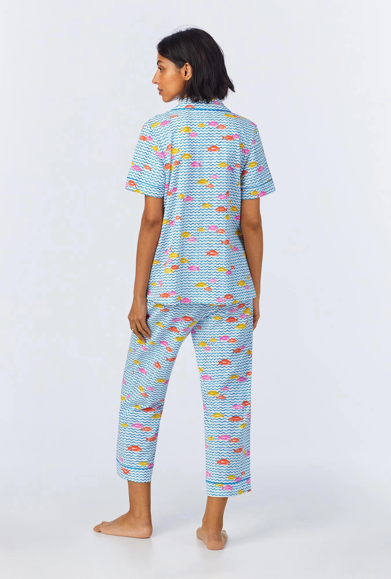 Marina Grande Short Sleeve Classic Stretch Jersey Cropped PJ Set