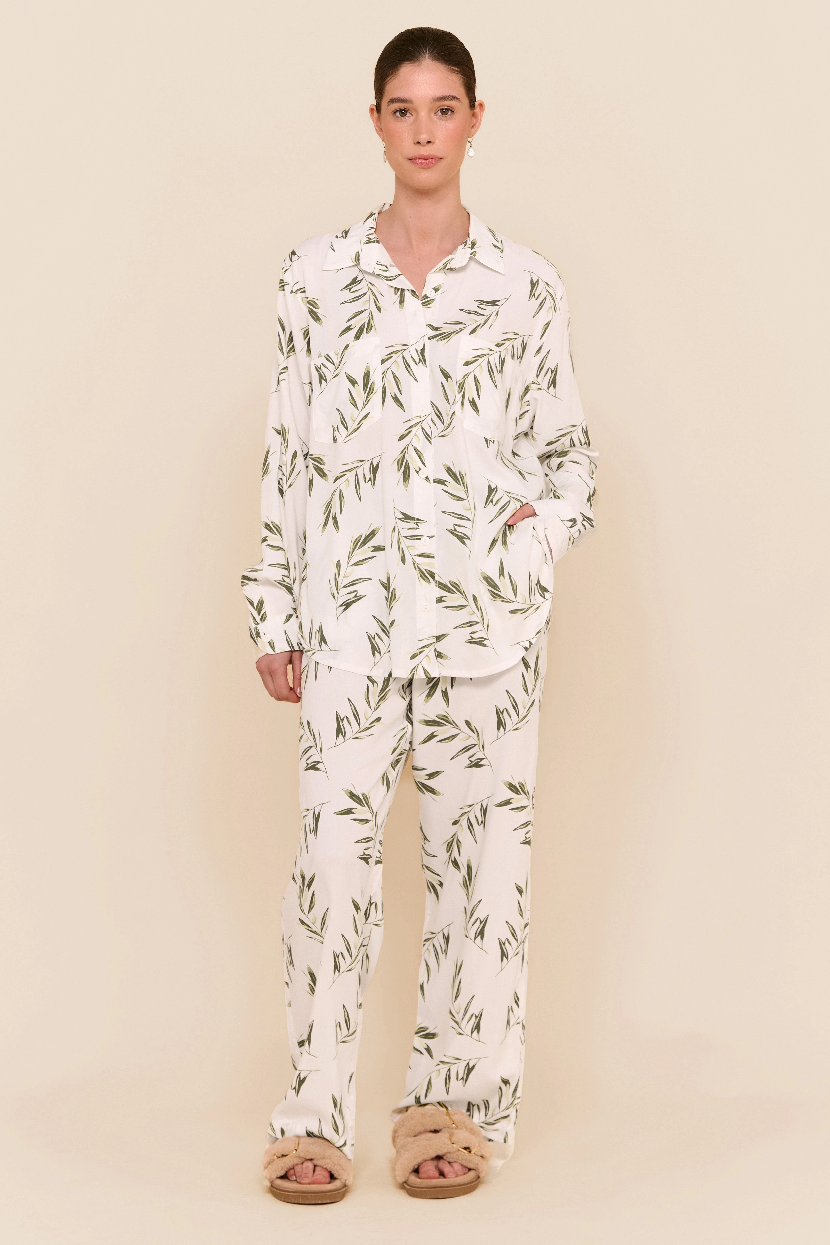 Marlon Long Sleep Set - Olive Leaf