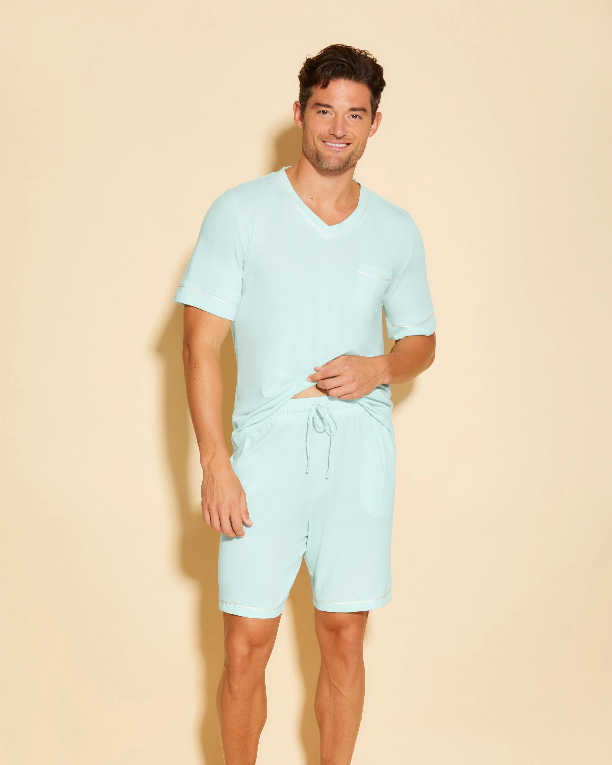 Men's Short Sleeve Top & Shorts Pajama Set