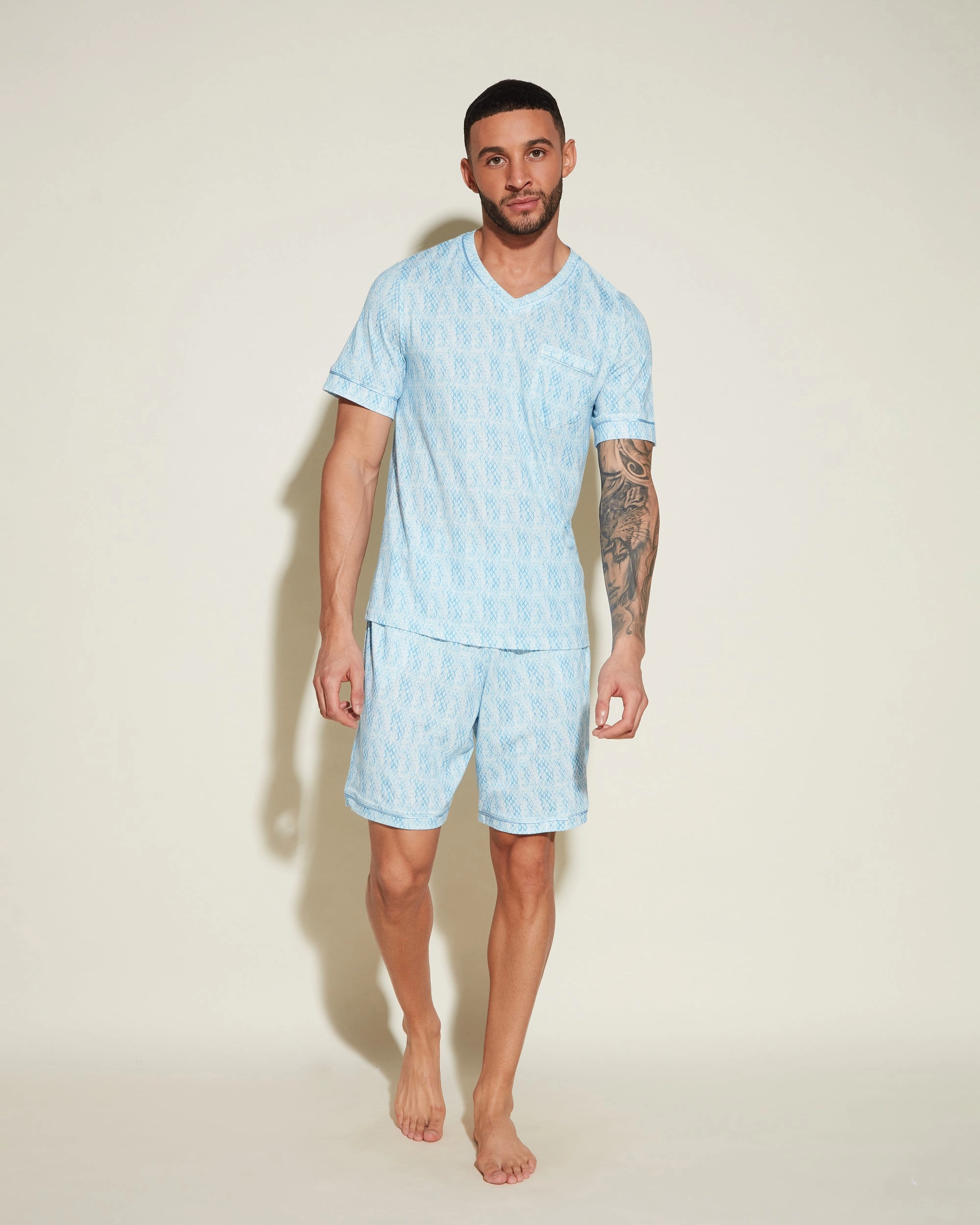 Men's Short Sleeve Top & Shorts Pajama Set