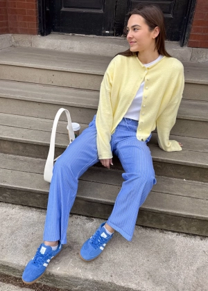 Mila Striped Boxer Pants - Blue