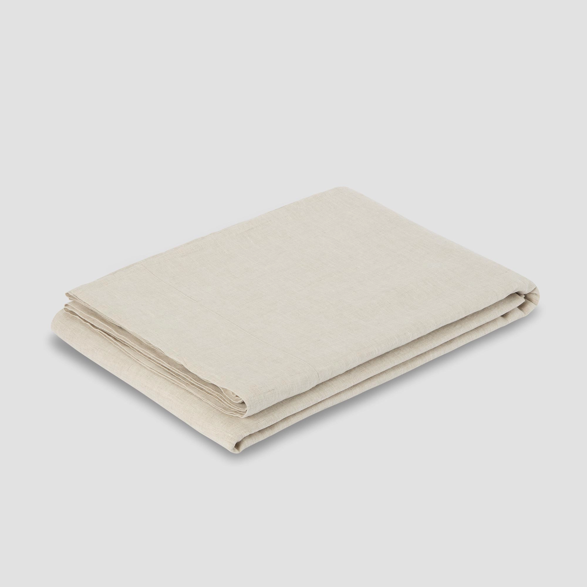 Oatmeal 100% Linen Flat Sheet