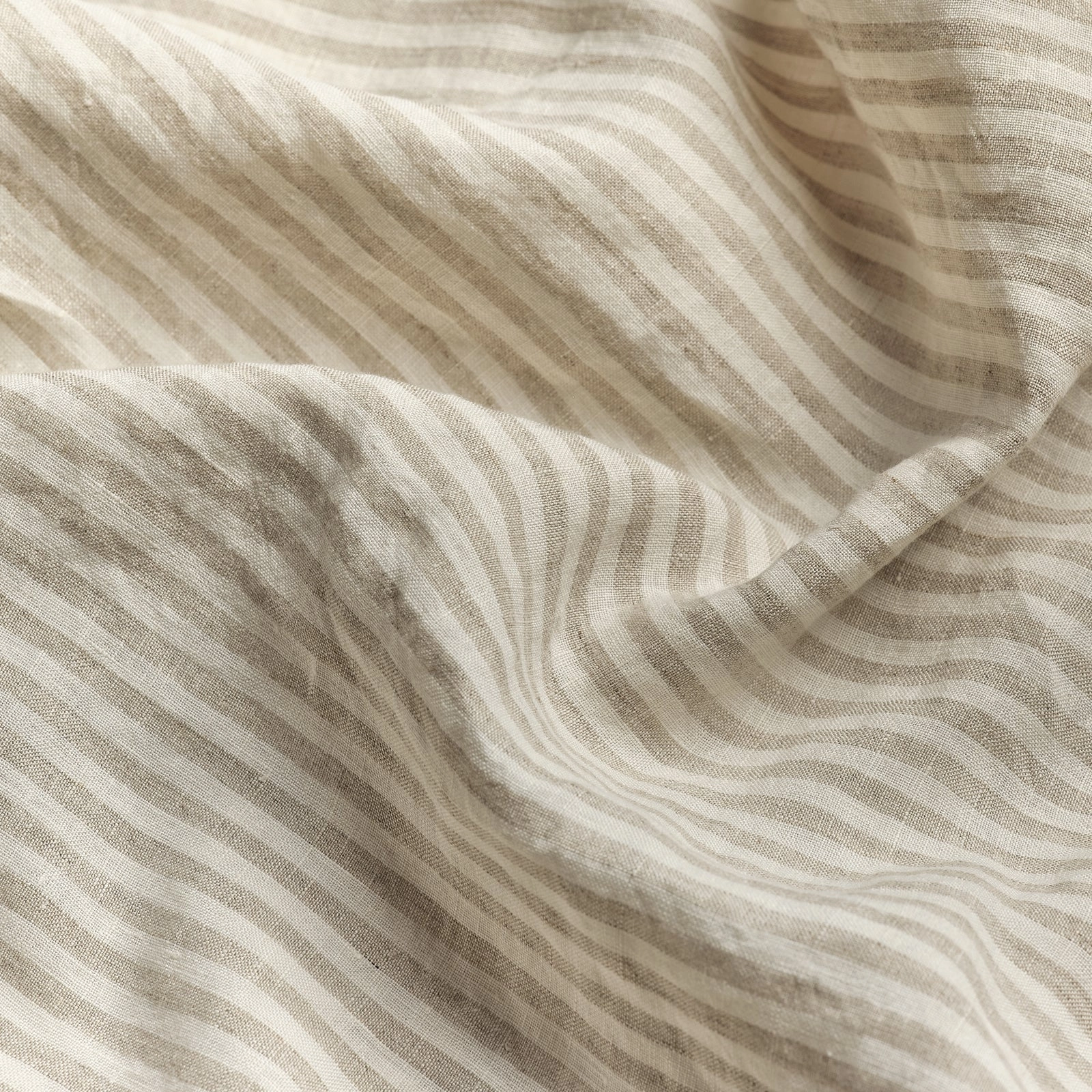 Oatmeal Stripe 100% Linen Duvet Cover