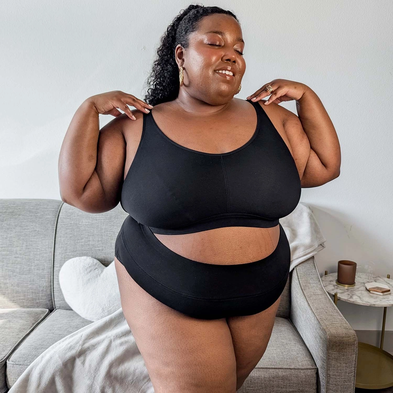 Organic Cotton Comfort Bra -3 x Black