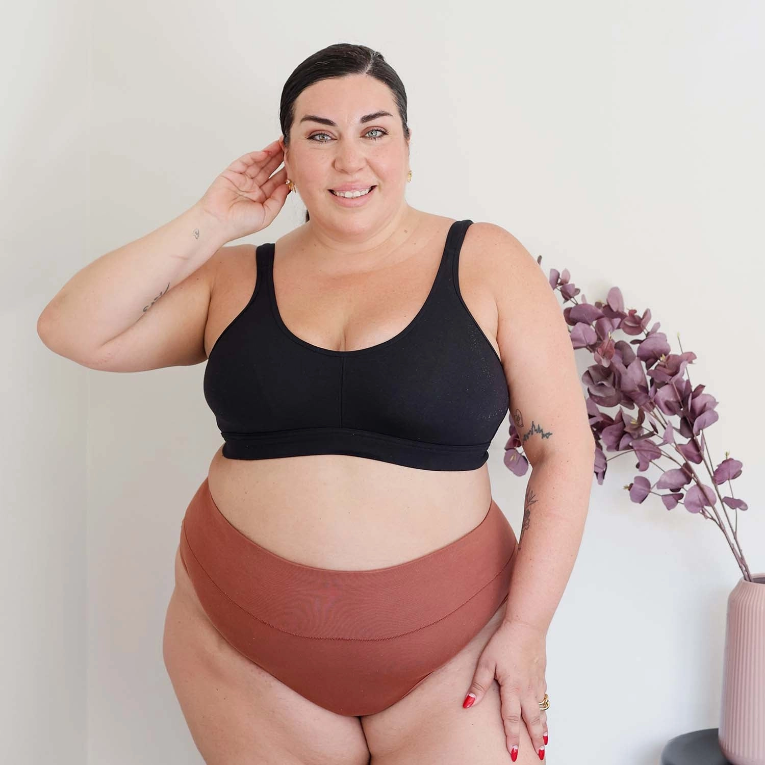 Organic Cotton Comfort Bra -3 x Black