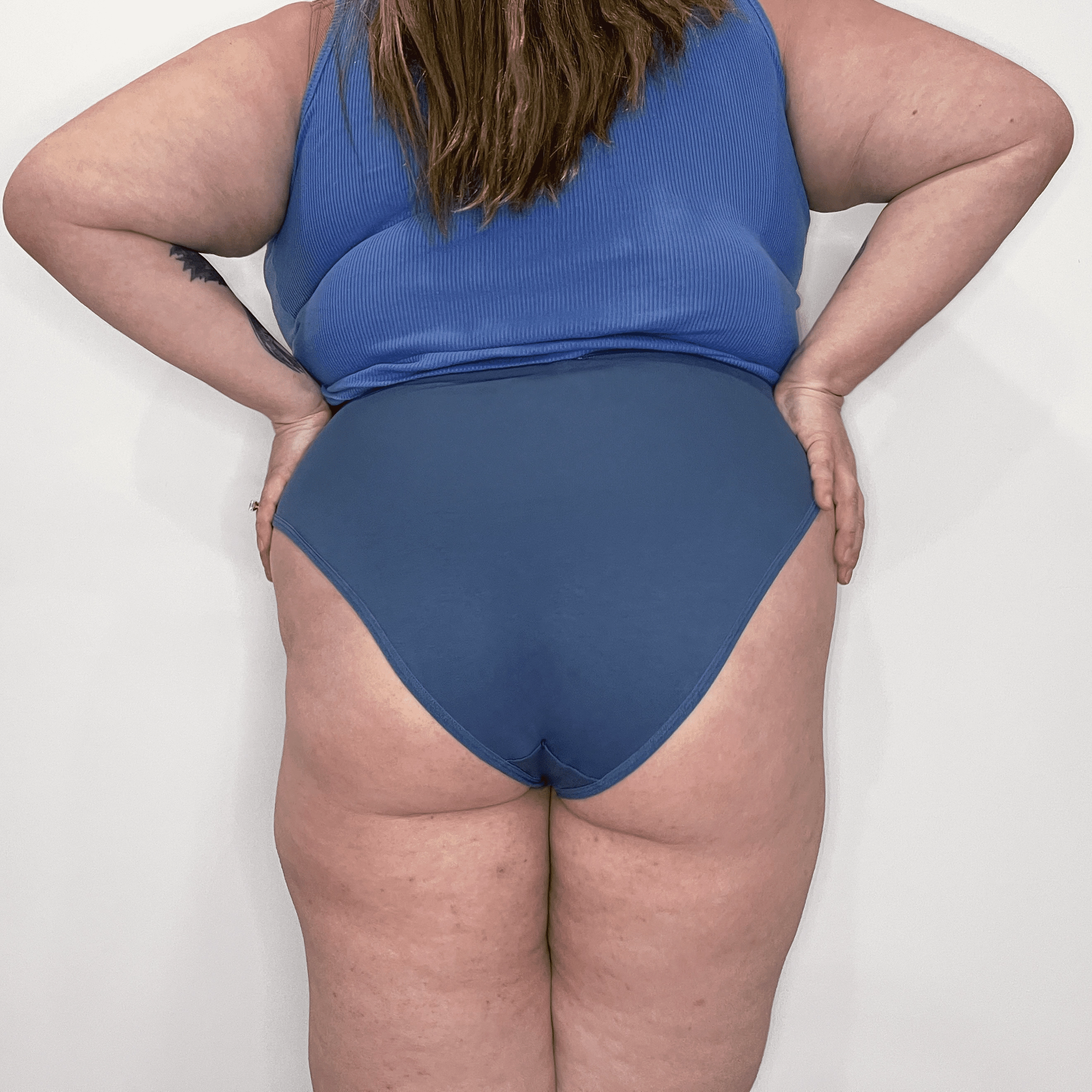 Organic Cotton Super High Leg Panties - Denim