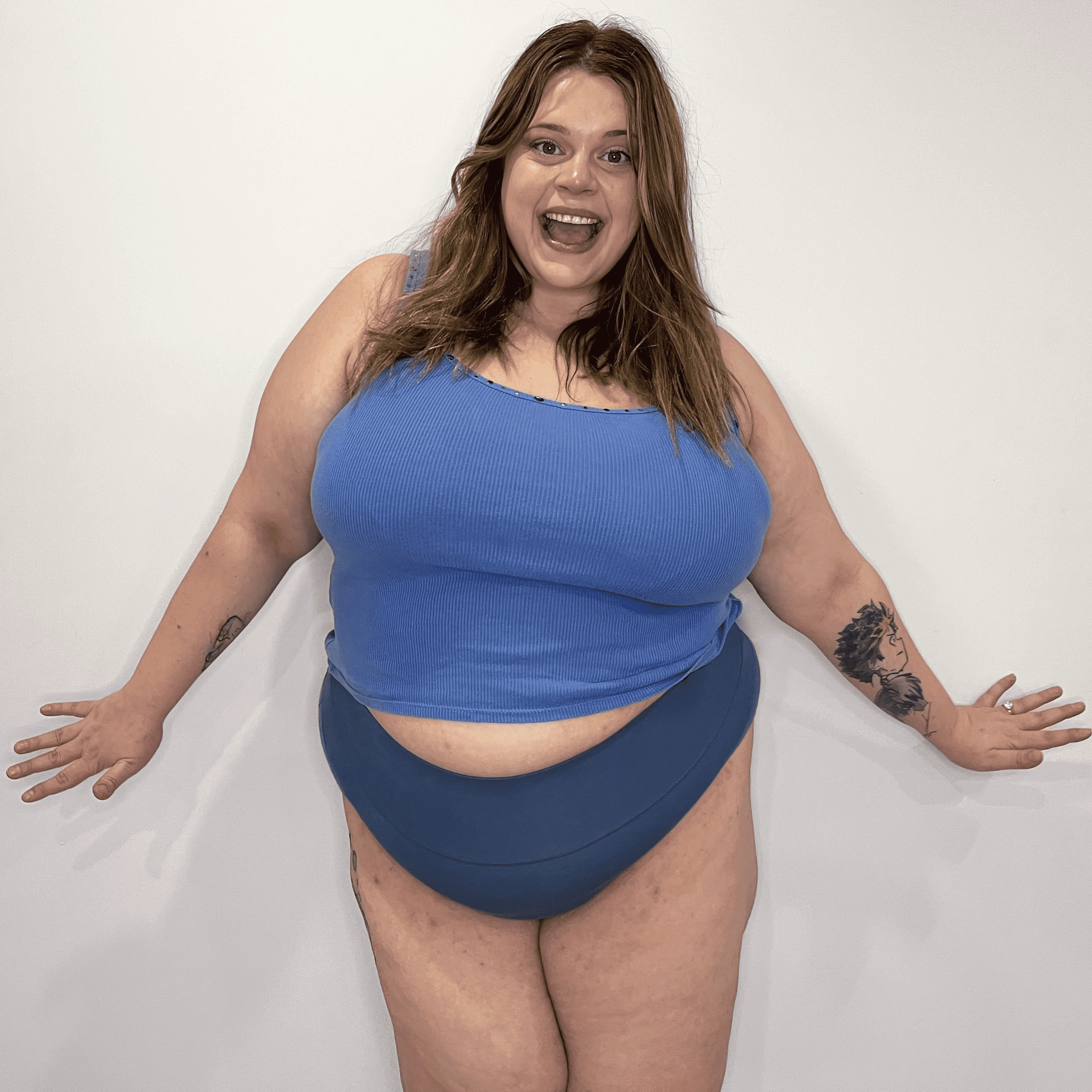 Organic Cotton Super High Leg Panties - Denim