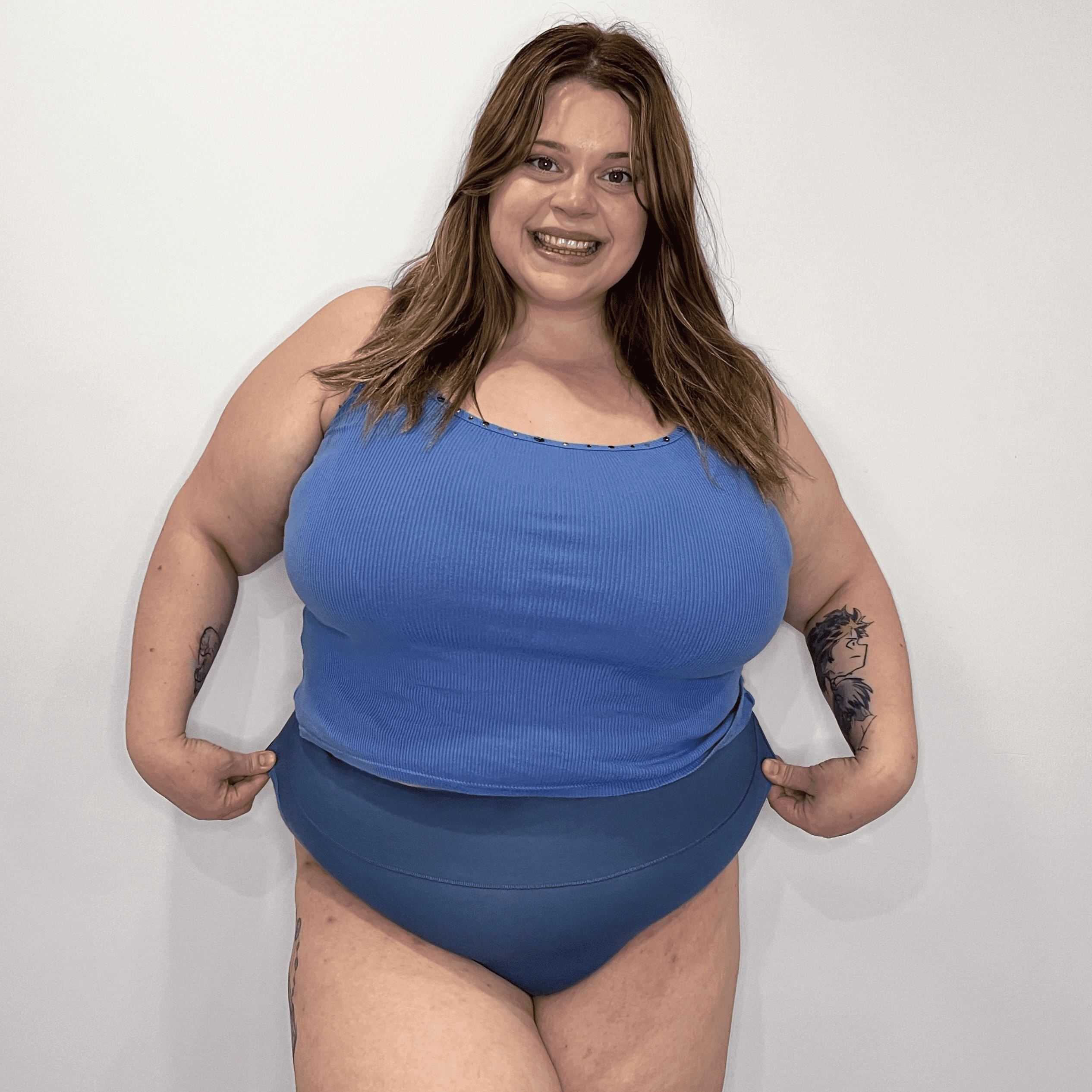 Organic Cotton Super High Leg Panties - Denim
