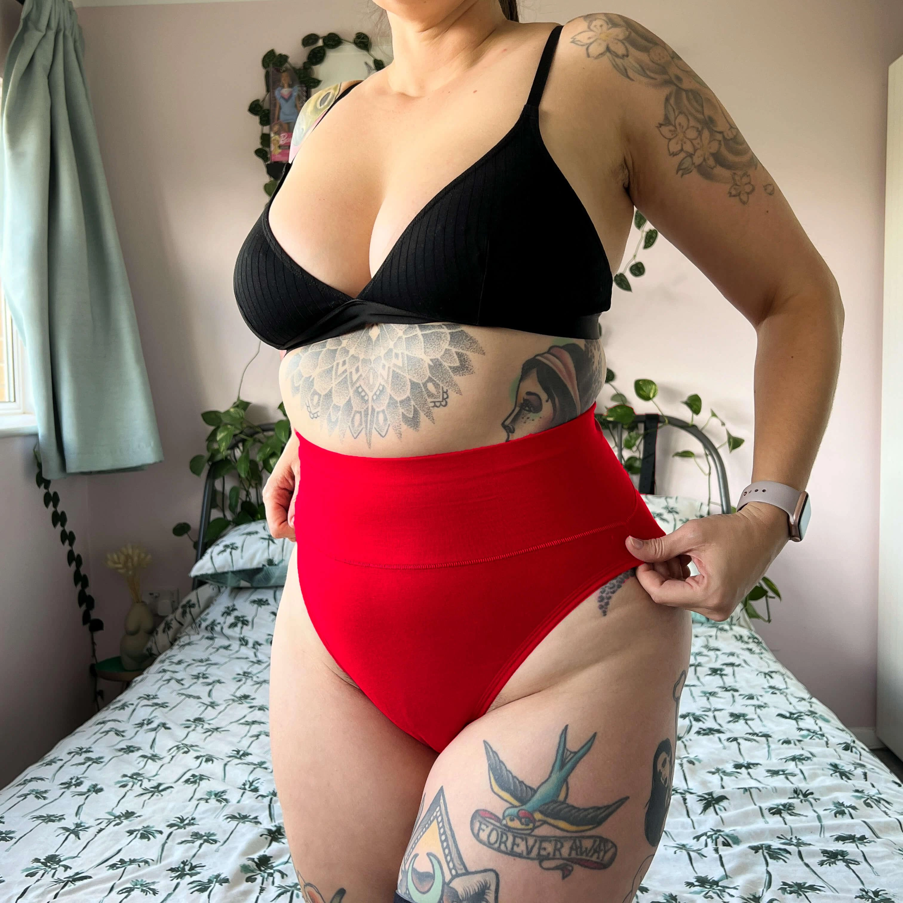 Organic Cotton Super High Leg Panties - Lobster