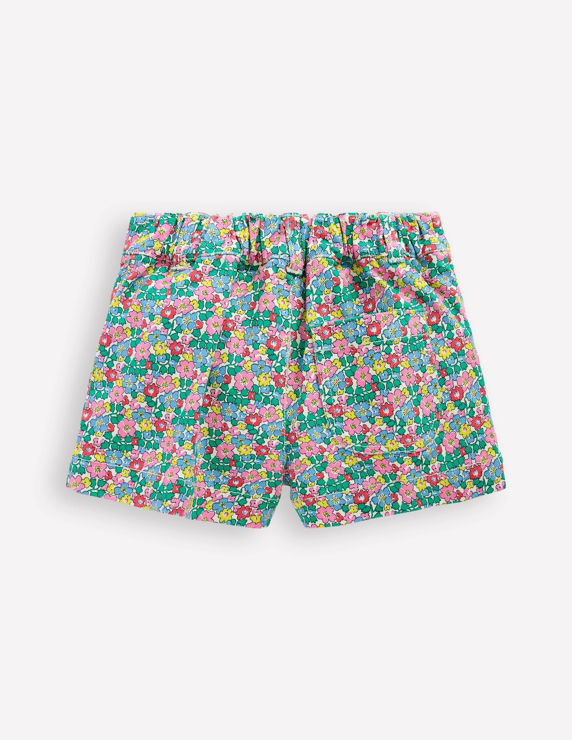 Patch Pocket Shorts-Multi Flowerbed