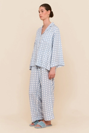 Peta Sleep Set - Long - Rattan - Cornflower Blue