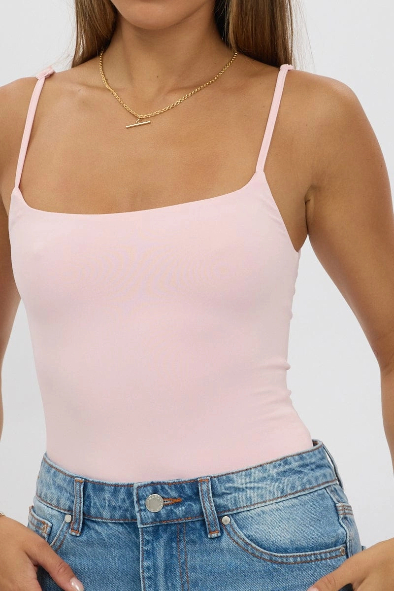 Pink Bodysuit Sleeveless Supersoft