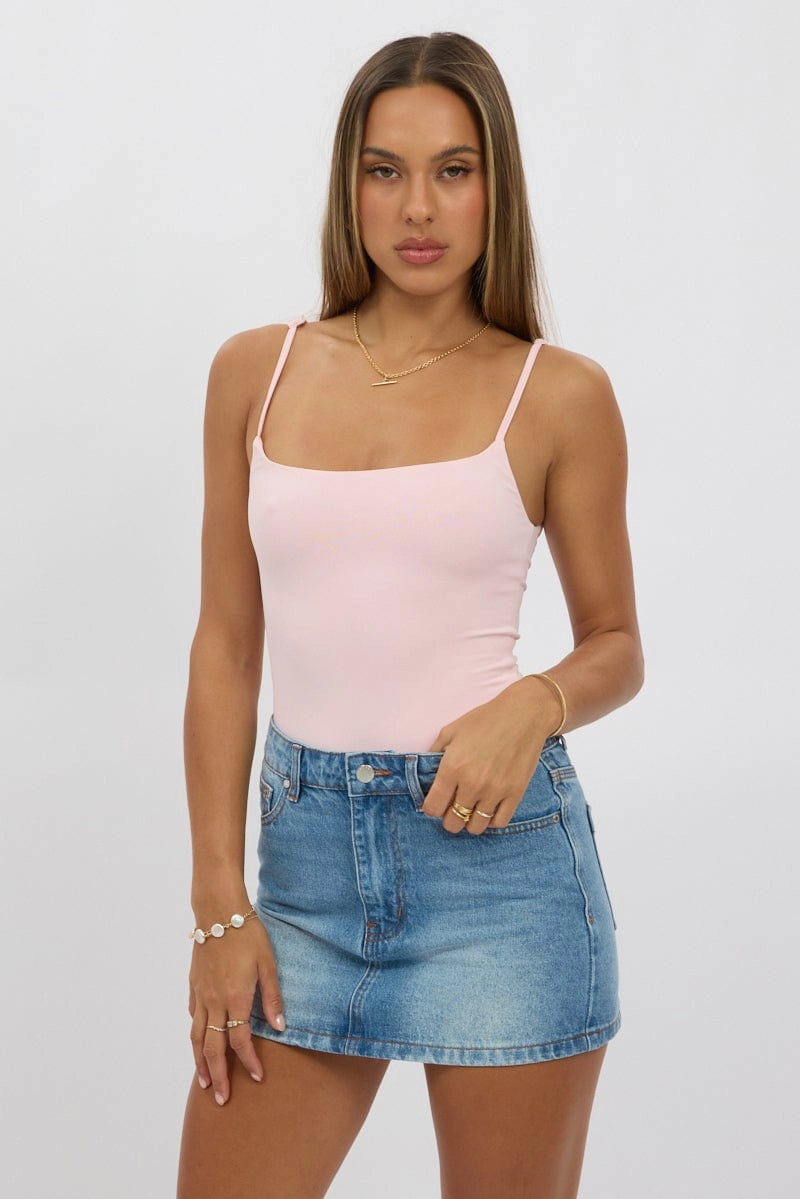 Pink Bodysuit Sleeveless Supersoft