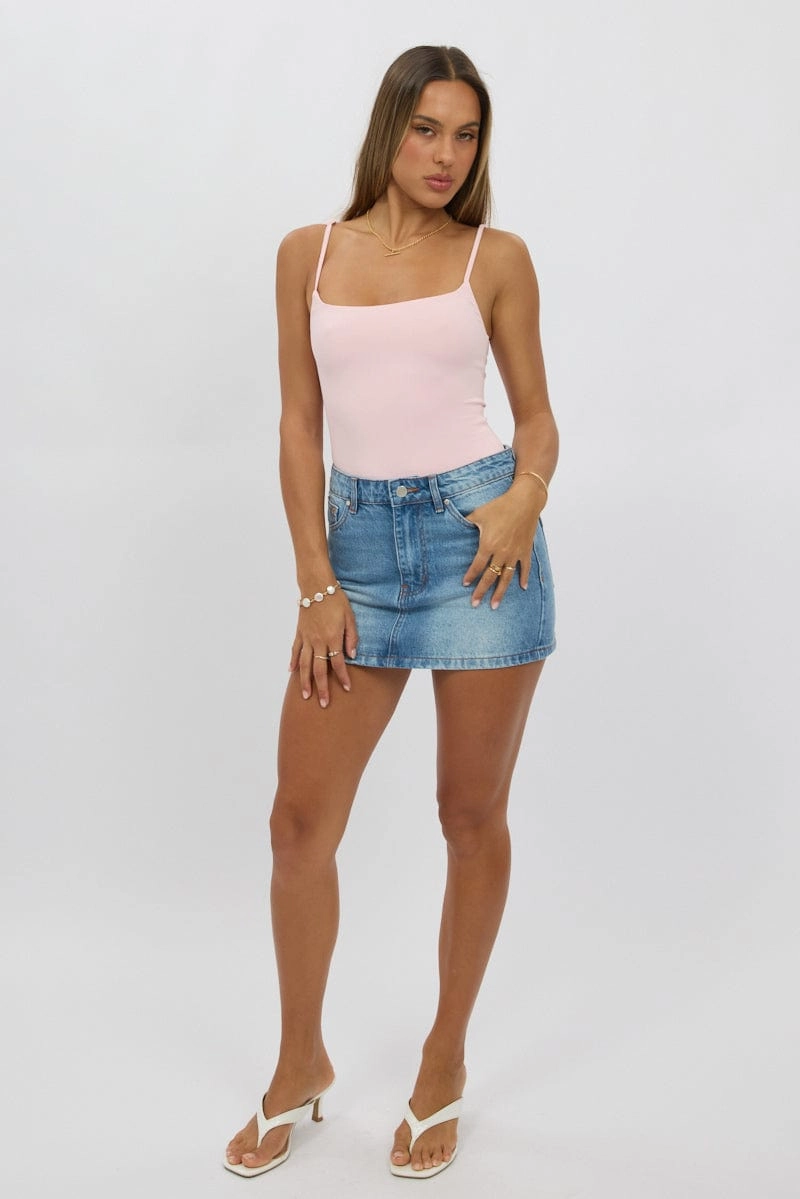Pink Bodysuit Sleeveless Supersoft