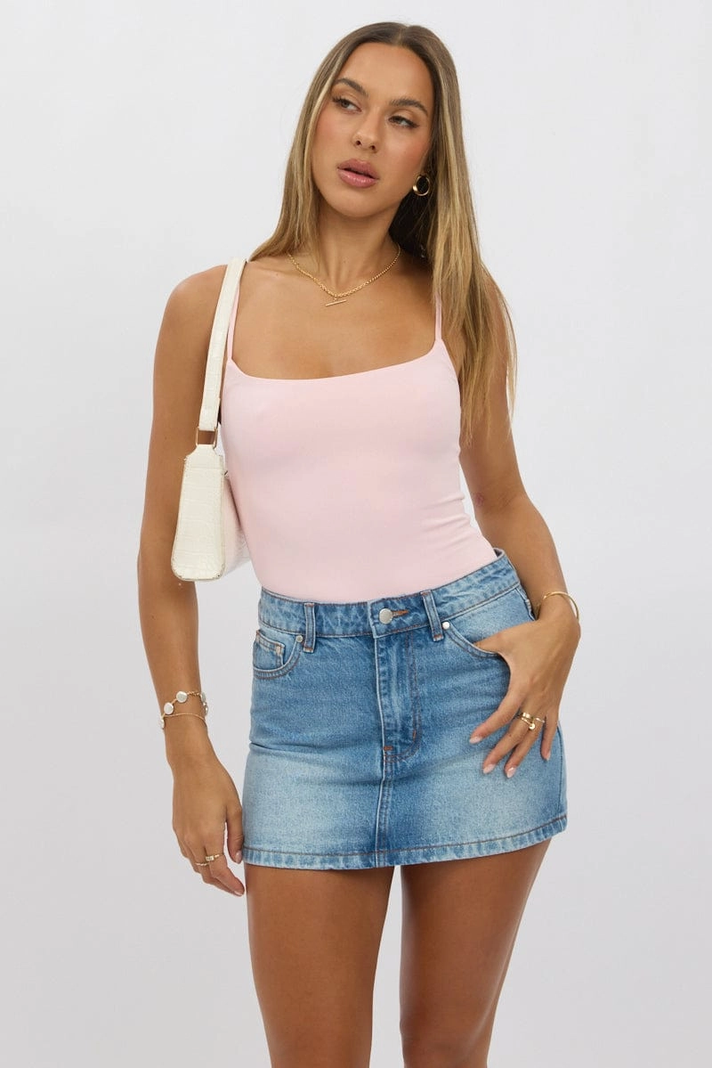 Pink Bodysuit Sleeveless Supersoft