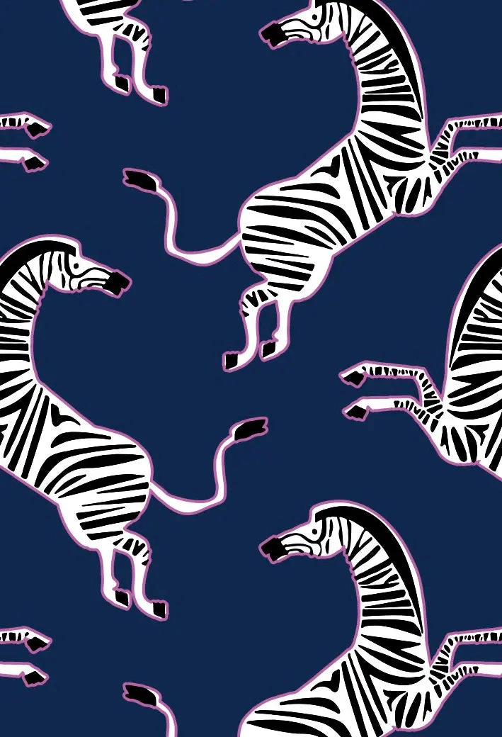 Pink Zebra on Navy Women's Organic Cotton Nightshirt