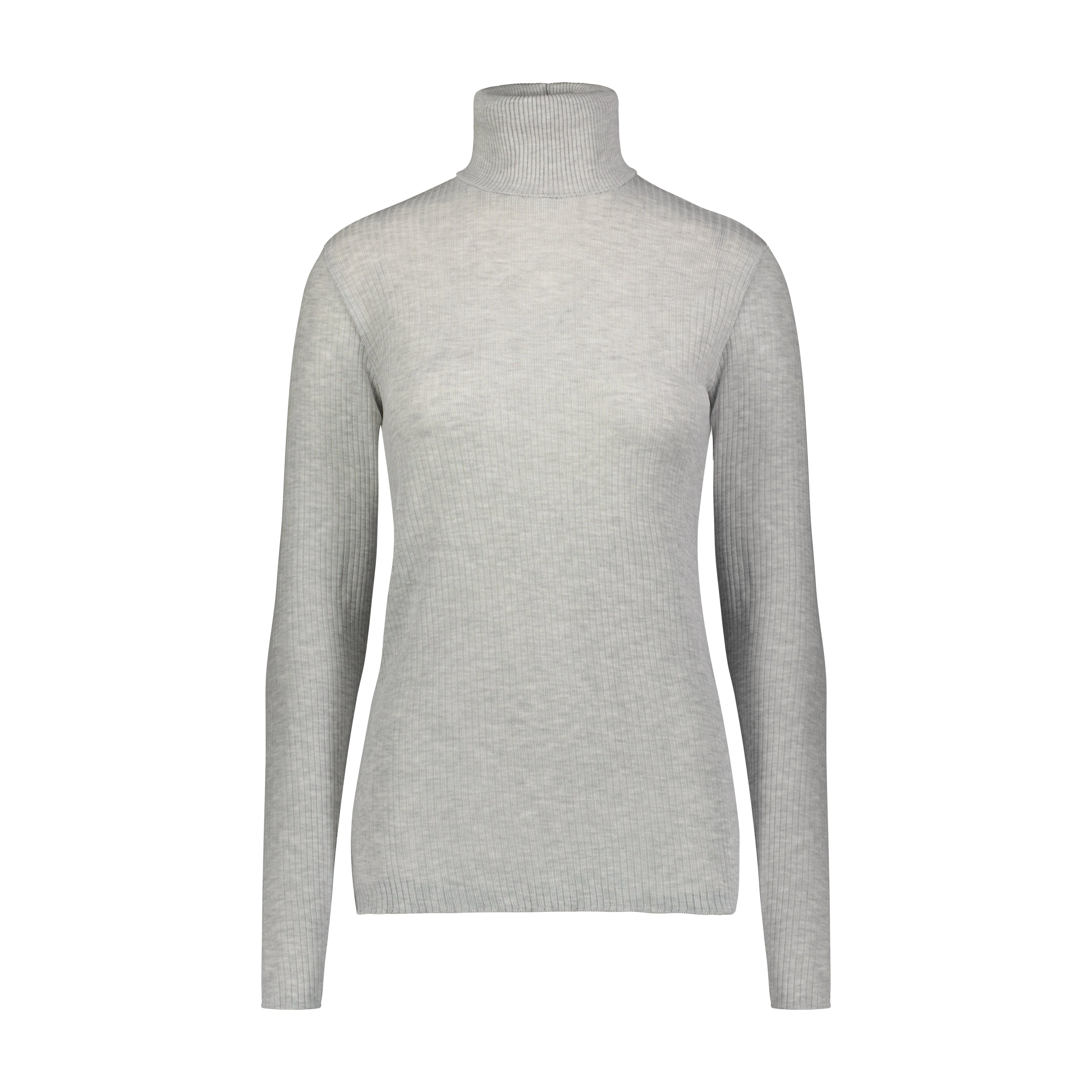 Polkadot ALI TURTLENECK HEATHER GREY Rib Knit Fitted