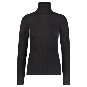 Polkadot SLOUCHY TURTLE LS BLACK RIB KNIT